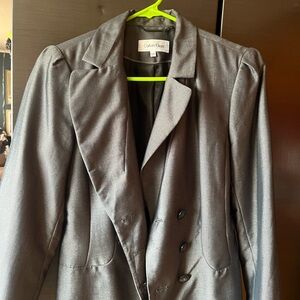 Calvin Klein Women's Charcoal Double-Breasted Blazer